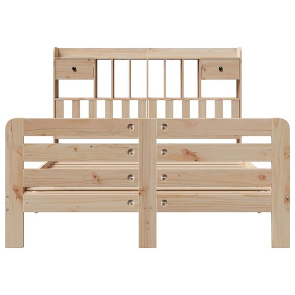 vidaXL Postel s knihovnou bez matrace 150 x 200 cm masivn&iacute; borovice