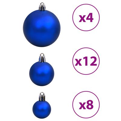 vidaXL Vánoční ozdoby 100 ks modré a stříbrné 3 / 4 / 6 cm