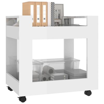 vidaXL Kancelářský kontejner lesklý bílý 60x45x60 cm kompozitní dřevo