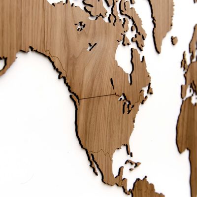 MiMi Innovations Dřevěná nástěnná mapa světa Exclusive ořech 130x78 cm
