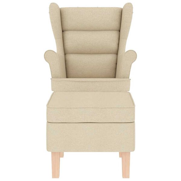 vidaXL Houpac&iacute; křeslo s podnožkou kr&eacute;mov&eacute; textil