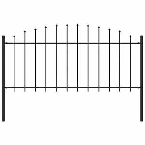 vidaXL Zahradn&iacute; plot s kop&iacute;m nahoře ocelov&yacute; 181 x 75 cm čern&yacute;