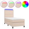 vidaXL Box spring postel matrace a LED cappuccino 80x200 cm uměl&aacute; kůže