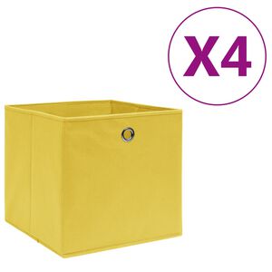 vidaXL &Uacute;ložn&eacute; boxy 4 ks netkan&aacute; textilie 28 x 28 x 28 cm žlut&eacute;