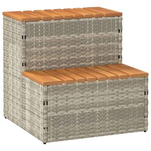 vidaXL Obruby k v&iacute;řivce světle &scaron;ed&yacute; 50x50x50,5 cm polyratan a ak&aacute;ciov&eacute;