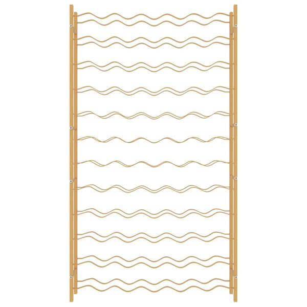 vidaXL Stojan na v&iacute;no na 72 lahv&iacute; zlat&yacute; kov