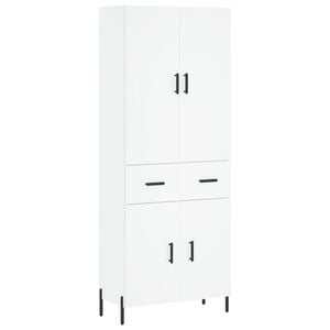 vidaXL Skř&iacute;ň highboard b&iacute;l&aacute; 69,5 x 34 x 180 cm kompozitn&iacute; dřevo