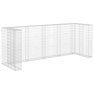 vidaXL Gabionov&aacute; z&aacute;stěna pro popelnice pozinkovan&aacute; ocel 320x100x120 cm