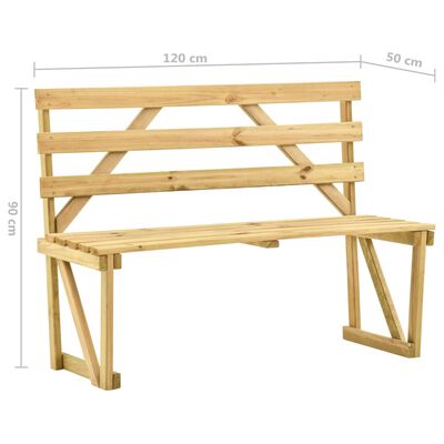 vidaXL Zahradní lavice 120 cm impregnované borové dřevo