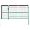 vidaXL Zahradn&iacute; plotov&aacute; branka se sloupky 350 x 140 cm ocelově zelen&aacute;