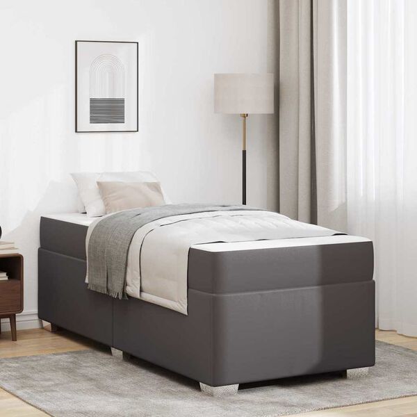 vidaXL R&aacute;m postele s matrac&iacute; &Scaron;ed&aacute; 80 x 200 cm textil