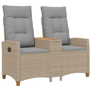 vidaXL Skl&aacute;dac&iacute; lavice se stolem 2 -Seater 126 x 65 x 112 cm polyratan