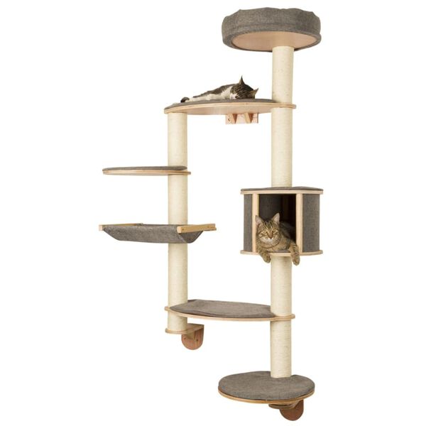 Kerbl Nástěnné škrabadlo pro kočky Dolomit XL Tofana šedé 185 cm 81541