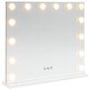 vidaXL LED zrcadlo na toaletn&iacute; stůl B&iacute;l&yacute; 50 x 10 x 44 cm Sklo a ocel