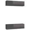 vidaXL TV skř&iacute;ňky 4 ks &scaron;ed&eacute; s vysok&yacute;m leskem 60x30x30 cm dřevotř&iacute;ska