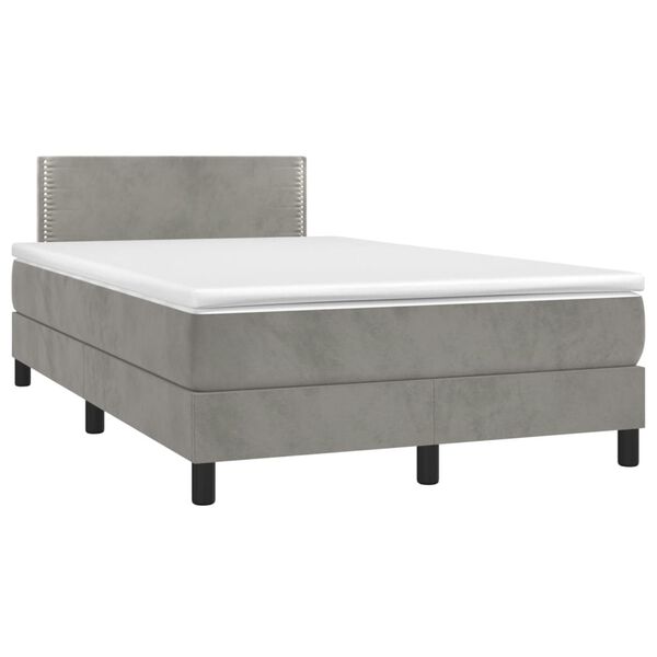 vidaXL Box spring postel s matrac&iacute; světle &scaron;ed&aacute; 120x190 cm samet