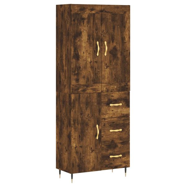 vidaXL Skř&iacute;ň highboard kouřov&yacute; dub 69,5 x 34 x 180 cm kompozitn&iacute; dřevo