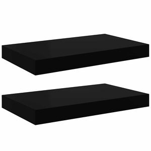 vidaXL Plovouc&iacute; n&aacute;stěnn&eacute; police 2 ks čern&eacute; 40 x 23,5 x 3,8 cm MDF