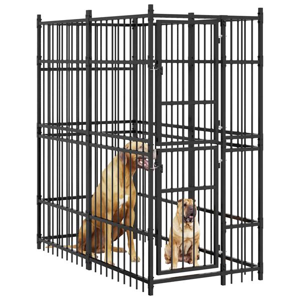 vidaXL Venkovn&iacute; ps&iacute; kotec ocel 1,84 m&sup2;