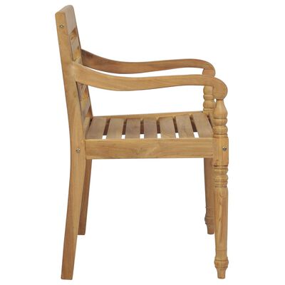 vidaXL Židle Batavia 2 ks krémově bílé podušky masivní teakové dřevo