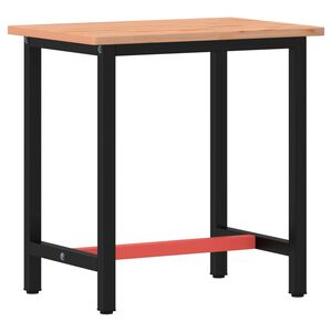 vidaXL Pracovn&iacute; stůl 80 x 55 x 81,5 cm masivn&iacute; bukov&eacute; dřevo a kov
