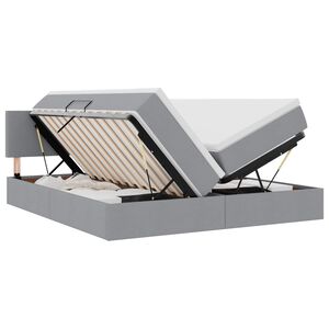 vidaXL Postel s &uacute;ložn&yacute;m prostorem Světle &scaron;ed&aacute; 180 x 200 cm Uměl&aacute; kůže