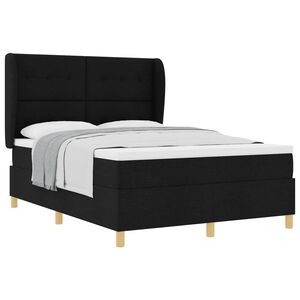 vidaXL Postel s boxspringem s matrac&iacute; s čelo Čern&yacute; 200 x 140 cm textil