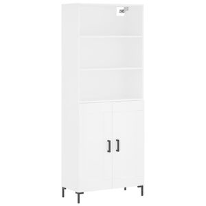 vidaXL Skř&iacute;ň highboard b&iacute;l&aacute; 69,5 x 34 x 180 cm kompozitn&iacute; dřevo