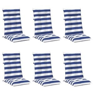 vidaXL Venkovn&iacute; pol&scaron;t&aacute;ř 6 pcs Modr&aacute; a b&iacute;l&aacute; 120 x 50 x 7 cm Textil