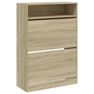 vidaXL Botn&iacute;k se 2 v&yacute;klopn&yacute;mi z&aacute;suvkami dub sonoma 80 x 34 x 116 cm