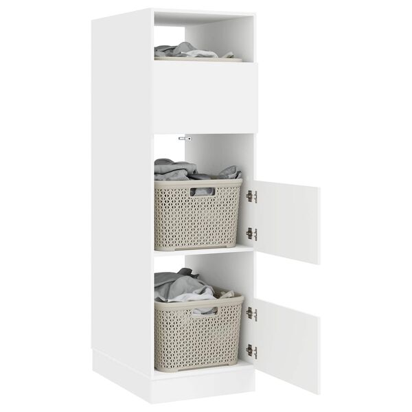 vidaXL Skř&iacute;ň na pr&aacute;dlo s &uacute;loži&scaron;těm se dveřmi B&iacute;l&aacute; Kompozitn&iacute; dřevo