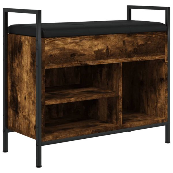 vidaXL Lavice s botn&iacute;kem kouřov&yacute; dub 65,5x32x57,5 cm kompozitn&iacute; dřevo