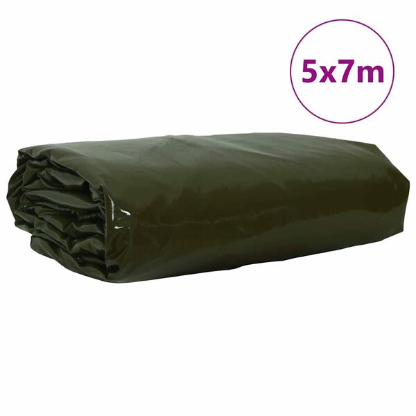 vidaXL Plachta 650g / m&sup2; Olivově zelen&aacute; 5 x 7 m