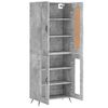 vidaXL Skř&iacute;ň highboard betonově &scaron;ed&aacute; 69,5x34x180 cm kompozitn&iacute; dřevo