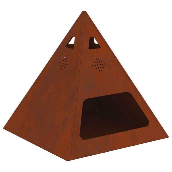 vidaXL Ohni&scaron;tě Hněd&aacute; 50 x 50 x 51 cm Povětrnostně odoln&aacute; ocel