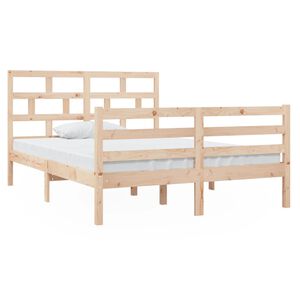 vidaXL R&aacute;m postele 135 x 190 cm Double masivn&iacute; dřevo