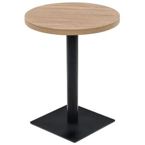 vidaXL Bistro stůl MDF a ocel kulat&yacute; 60 x 75 cm