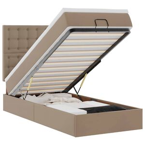 vidaXL Osmansk&yacute; r&aacute;m postele s matrac&iacute; cappuccino 80x200cm uměl&aacute; kůže