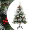 vidaXL Uměl&yacute; skl&aacute;pěc&iacute; v&aacute;nočn&iacute; stromek s &scaron;i&scaron;kami a bobulemi 120 cm