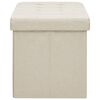 vidaXL Skládací úložná lavice krémově bílá umělý len