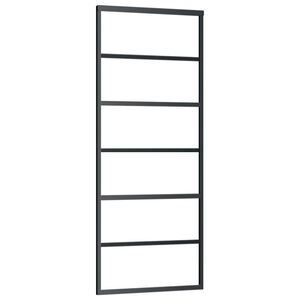 vidaXL Posuvn&eacute; dveře ESG sklo a hlin&iacute;k 76 x 205 cm čern&eacute;