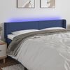 vidaXL Čelo postele s LED modr&eacute; 203 x 16 x 78/88 cm textil