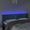 vidaXL Čelo postele s LED tmavě modr&eacute; 147 x 16 x 78/88 cm samet