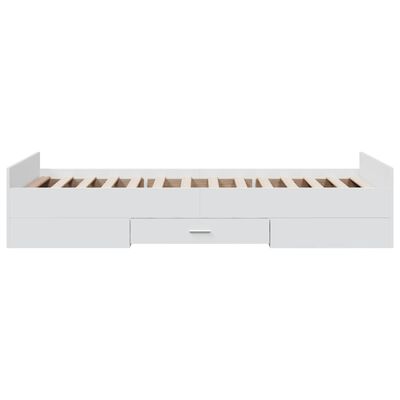 vidaXL Rám postele se zásuvkami bílý 75 x 190 cm kompozitní dřevo
