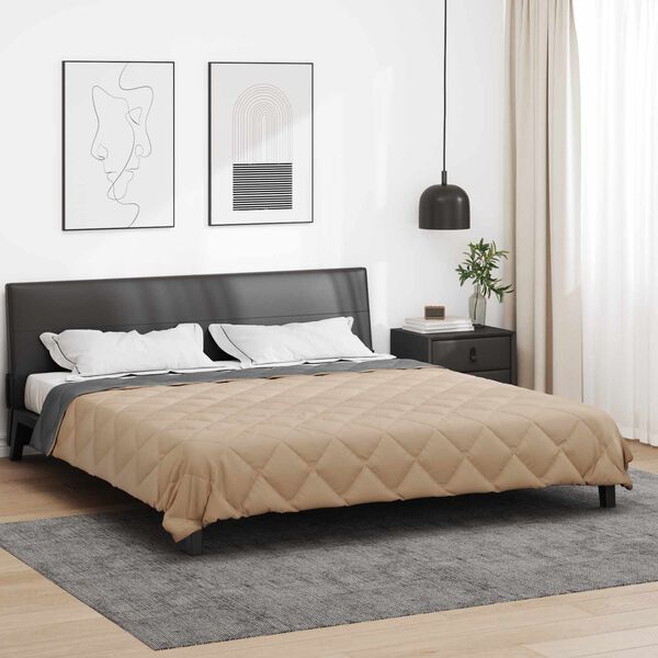 vidaXL Celoročn&iacute; přikr&yacute;vka Antracitov&aacute; a taupe 200 x 200 cm