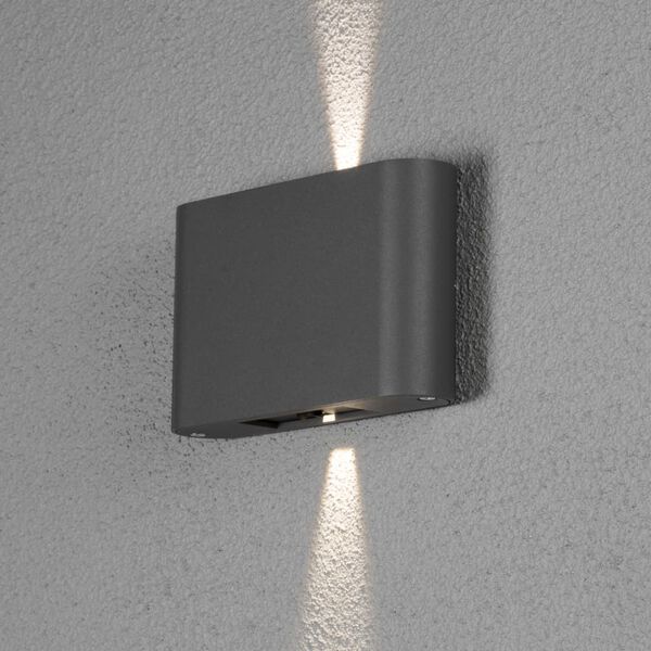KONSTSMIDE LED n&aacute;stěnn&aacute; lampa Chieri 2 x 6 W antracitov&aacute;