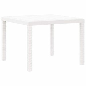 vidaXL Zahradn&iacute; stůl B&iacute;l&aacute; 100 x 100 x 73 cm polyratan