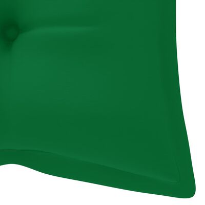 vidaXL Houpačka se zelenou poduškou 170 cm masivní teak