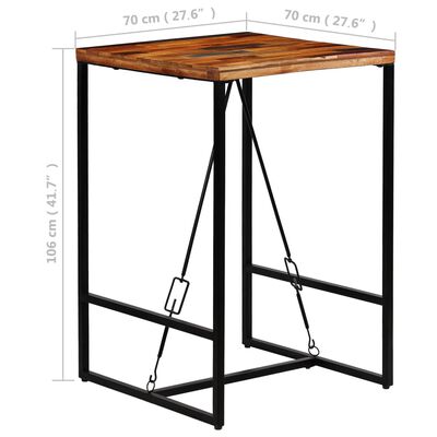 vidaXL Barový stůl masivní recyklované dřevo 70 x 70 x 106 cm