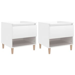 vidaXL Nočn&iacute; stolky 2 ks b&iacute;l&eacute; vysok&yacute; lesk 50x46x50 cm kompozitn&iacute; dřevo